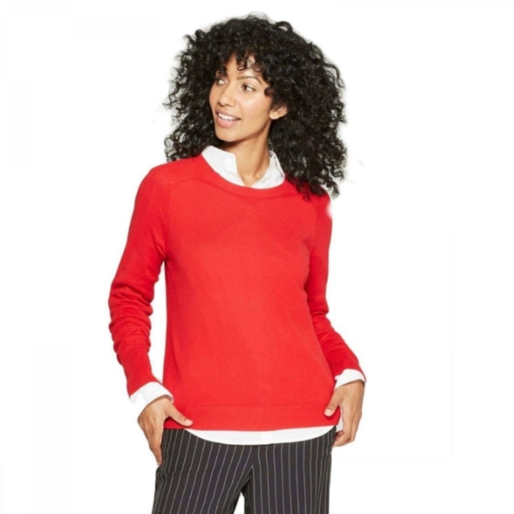 A New Day Red Scoop Neck Sweater